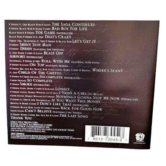 P. Diddy & the Bad Boy Family - The Saga Continues - Hip Hop Music CD 37169cd - Picture 2 of 2